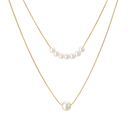European and American Necklaces Fashion Jewelry Double Pearl Necklace