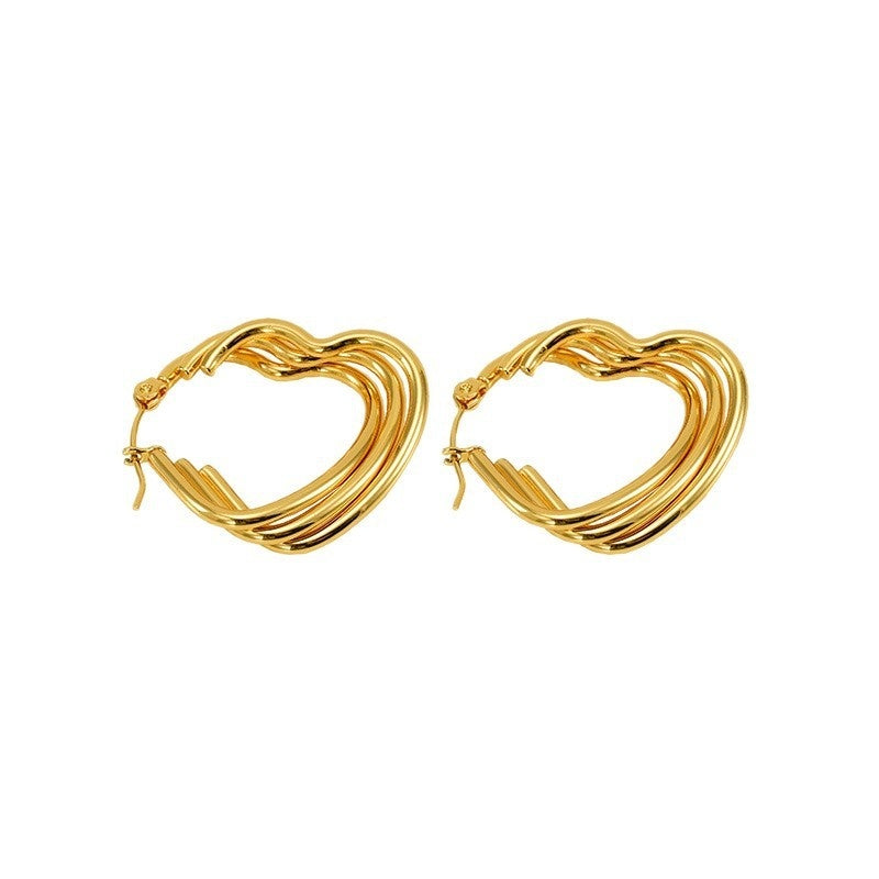 Love Butterfly Multi-layer Line Irregular Ear Studs