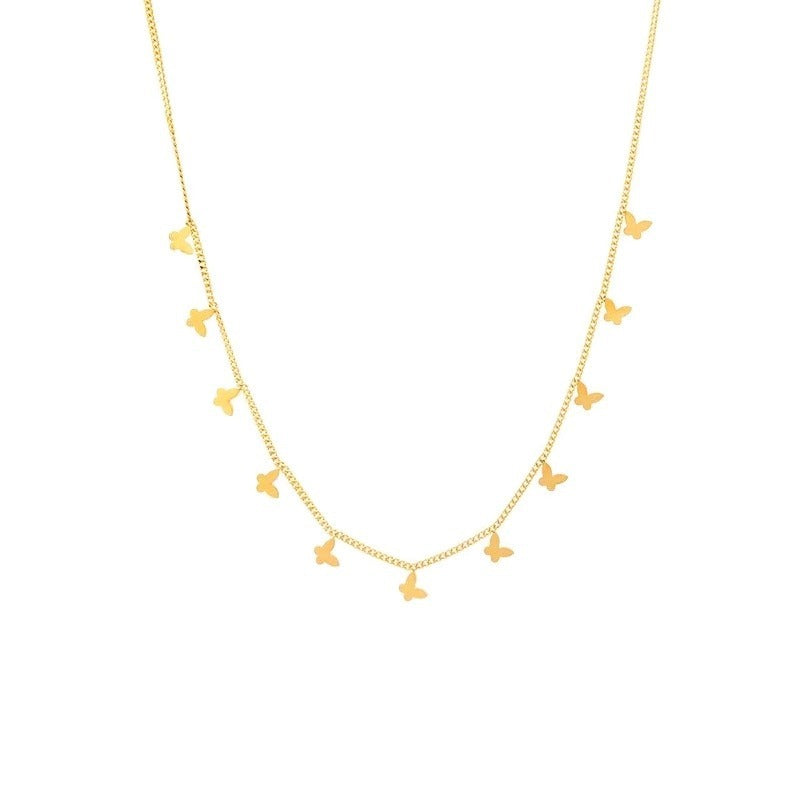 Multiple Small Butterfly Necklaces For Women